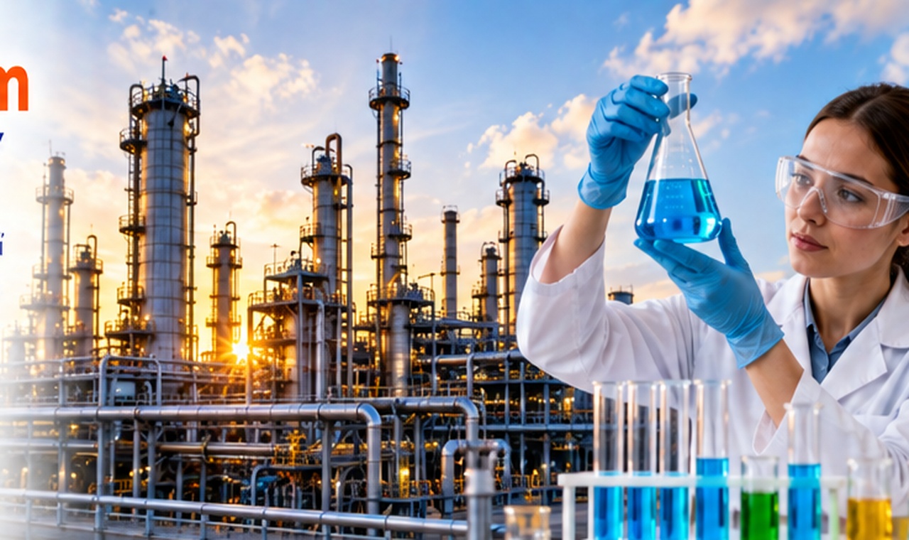 Chemical manufacturing facility and laboratory researcher